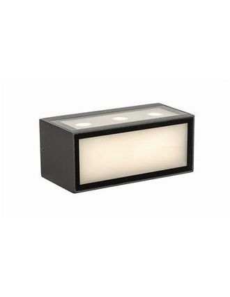 Mantra Mantra Aplique Led De Exterior Rectangular Con Luz Arriba Y Abajo Canc&uacute;n, Ip65 10,5w 3000k Gris Oscuro