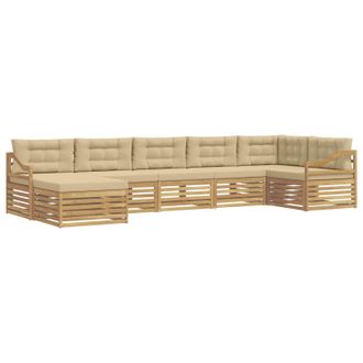 vidaXL Conjunto De Sof&aacute;s De Exterior 7 Uds. Y Beige Vidaxl