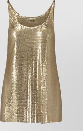 Paco Rabanne aluminium long sleeve mini dress