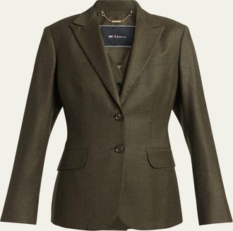 Kiton Metallic Wool Single-Breasted Jacket