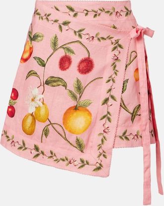 Agua Bendita Luna printed linen beach cover-up