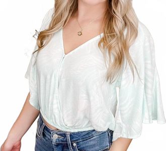 Ocean Drive Clothing In The Air Short Sleeve Cropped Top In Aqua