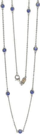 Suzy Levian Sapphire 1.80cttw Sterling Silver Station Necklace