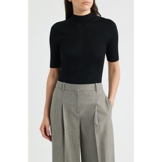 BOSS Faleri Virgin Wool Rib Sweater in Black at Nordstrom, Size X-Large