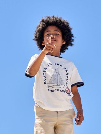 Vertbaudet T-shirt gar&ccedil;on manches courtes &eacute;cru