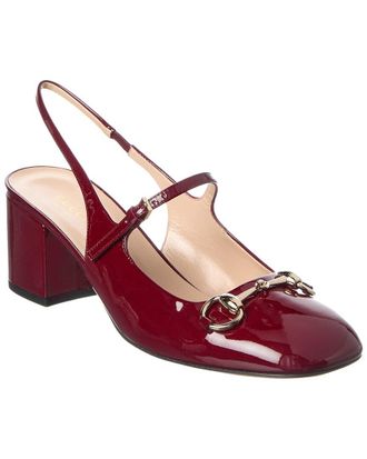 Gucci Horsebit Patent Slingback Pump