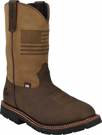 Thorogood Mens Waterproof Square Toe Western Work Boots In Crazy Horse/tan