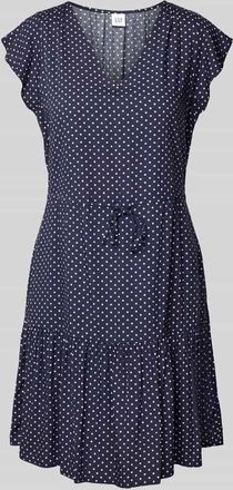 GAP Minikleid aus reiner Viskose mit V-Ausschnitt in Dunkelblau, Gr&ouml;&szlig;e XL