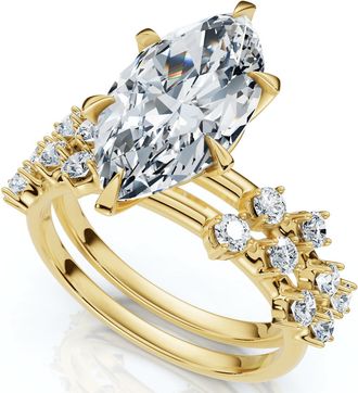 Pompeii3 Certified 3 1/2Ct Marquise Diamond Bridal Set 14k Gold or Platinum Lab Grown