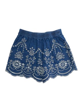 MC2 Saint Barth Embroidered Chambray Shorts - Blue