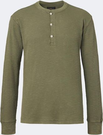 Ralph Lauren Waffle-knit cotton Henley shirt