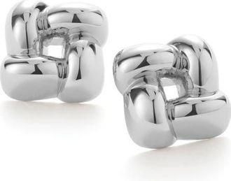 JENNY BIRD Small Woven Square Earrings in High Polish Silver at Nordstrom