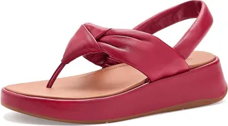 FitFlop F Mode Knot Soft Leather Back Strap Sandals Womens Wedge Shoes Burnt Berry : 11 M (B)