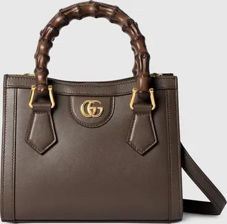 Gucci Diana Small Tote Bag, Brown, Leather
