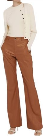 Toccin Gaia Vegan Leather Flared Pant In Saddle