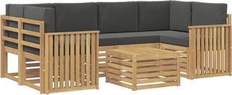 vidaXL Conjunto De Sof&aacute;s De Exterior 7 Uds. Blanco Y Antracita Vidaxl