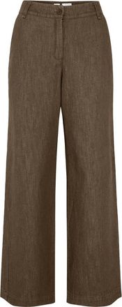 Bomboogie Palazzo broek van katoen-twill - Dames - Broeken - Bruin - Maat: 2XS Katoen