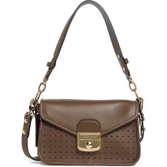 Longchamp Mademoiselle Calfskin Leather Shoulder Bag in Khaki at Nordstrom Rack
