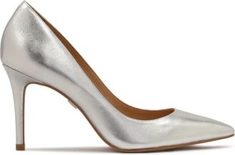 Kazar Zilveren leren minimalistische pumps - Dames - Pumps - Grijs - 38 1/2 EU - Leer - Schoenen