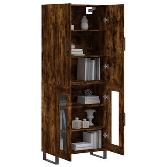 Berkfield Home Highboard Smoked Oak 69.5x34x180 cm Engineered Wood in Brown