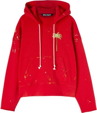 Palm Angels Heren, Sweatshirts & Hoodies, Rood, Maat: 2XL Katoen