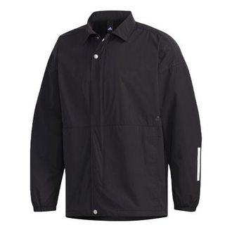adidas M S2s Coach Jk Back Printing Sports Stand Collar Jacket Black ED1928