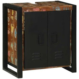 vidaXL Mueble De Lavabo Con Estante Marr&oacute;n Madera S&oacute;lida Recuperada Vidaxl