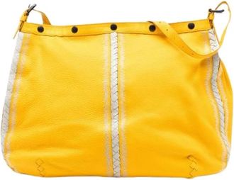Bottega Veneta Pre-owned Crossbody Tas - Dames - Vintage Schoudertas - Geel - ONE Size - Leer - Vintage