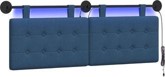 vidaXL Cabecero Colgante Con Luz Led Azul Tela Vidaxl