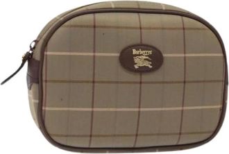 Burberry Pre-owned Bags, female, Beige, Size: ONE SIZE Pre-owned Canvas Pouch