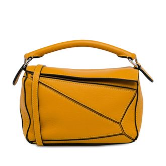 Loewe Pre-owned Womens Puzzle Shoulder Bag - Orange Leather - One Size
