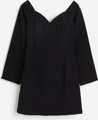 H&M Off-Shoulder-Kleid - Schwarz