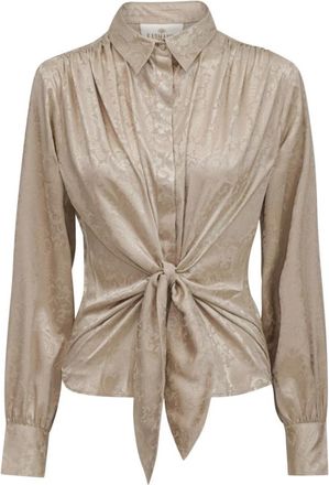 Karmamia Beige Stijlvolle Broek - Dames - Overhemden - Beige - XL - Overhemden