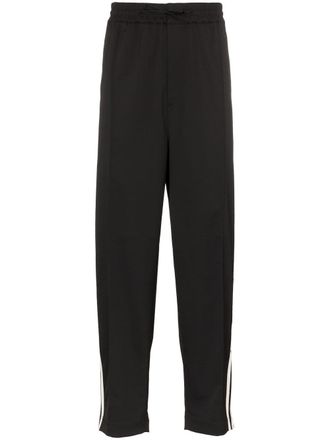Yohji Yamamoto wide leg 3-stripe sweatpants - men - Virgin Wool/Polyamide/Spandex/Elastane - S - Black