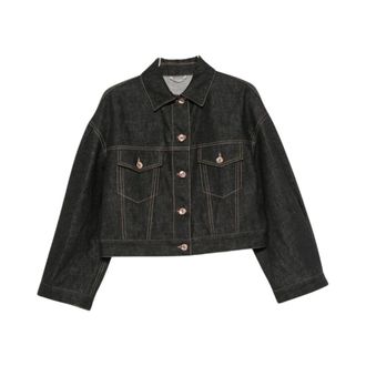 Brunello Cucinelli Denim Katoenen Jas - Dames - Jassen - Zwart - Maat: XS Katoen
