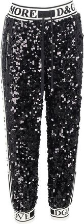 Dolce & Gabbana Sequined Drawstring Track Pant, Size It 40 (Authentic Pre- Loved)