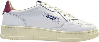 Autry Medaglia Basso Uomo Bj01 Pelle/Camoscio/Logo Bianco/Viola Profondo