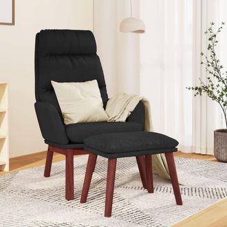 Nova Sill&oacute;n De Relax Con Reposapi&eacute;s Tela Negro Vidaxl