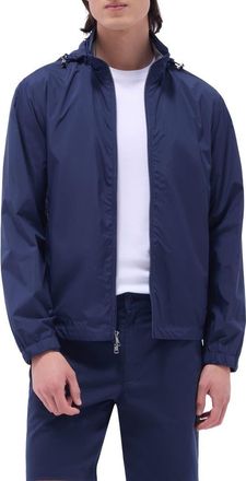 Bugatchi Water Repellent Packable Jacket with Removable Hood in Navy at Nordstrom, Size Xx-Large