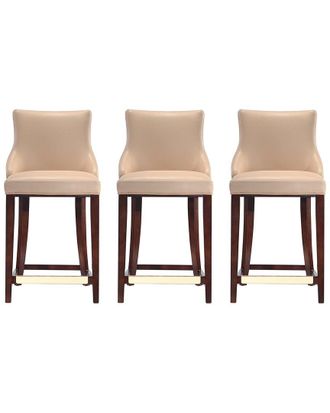 Manhattan Comfort Modern Set Of 3 Shubert Upholstered Counter Stools