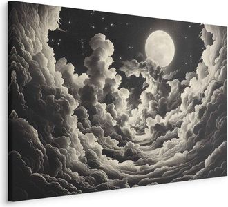 OEM Imagen: La Luna Y Las Estrellas Cantan Entre Las Grandes Nubes