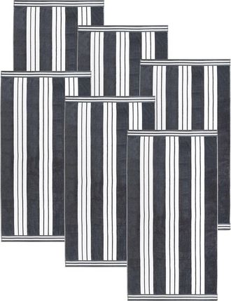 Superior Set Of 6 Cabana Stripe Oversized Cotton Beach Towels
