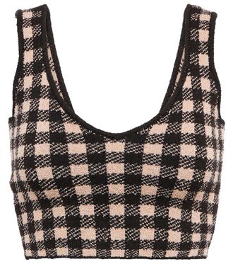 Altuzarra Argia checked crop top
