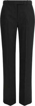 Alexander McQueen Alexander McQueen, Straight Trousers, female, Black, Size: XS Pinstriped Tailored Trousers
