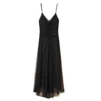 Twinset Maxi Jurk - Dames - Feestkleedjes - Zwart - L - Polyester - Kleedjes