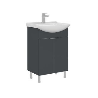 Habitat et Jardin Mobile Lavabo purus 55 - 55 X 50 X 83 Cm - Antracite Opaco