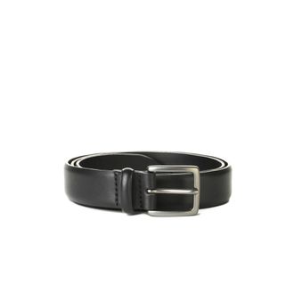 Orciani Belts, male, Black, Size: 100 CM Brushed Leather Belt with Burnished Buckle