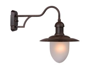 Lucide ARUBA Dimmable Stylish Classic Garden Outdoor Wall Light 1xE27 in Brown