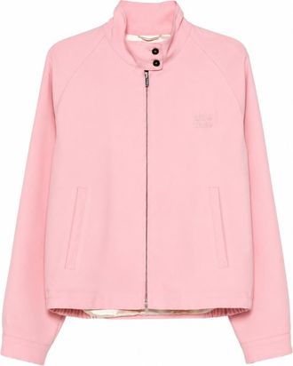 Miu Miu Pink Solid Mandarin Collar Jacket