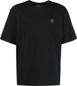 Maison Kitsuné fox-patch cotton T-shirt - men - Cotton - M - Black